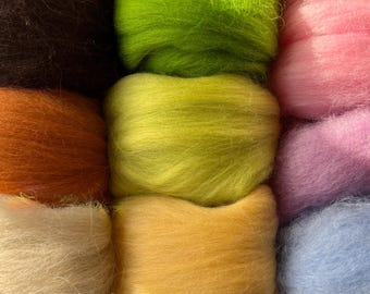 Spring Woodland Palette. Curated Needle Felting Wool Bundle (160g Studio Fibre Release)