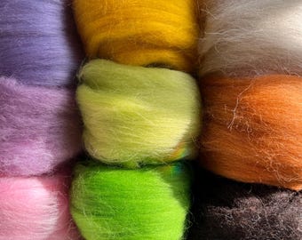 Woodland Palette. Curated Needle Felting Wool Bundle (160g Studio Fibre Release)