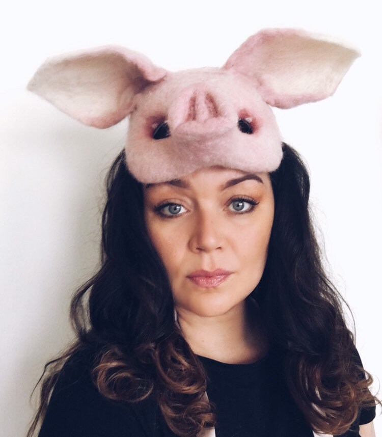 Pink Pig Mask Masquerade Party Mask Needle Felted Mask Etsy