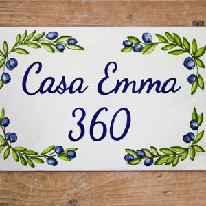 Olive branches Address Signs and House Plaques, Italian Style Address Plaque For house, personalized name sign for home, welcome plaque