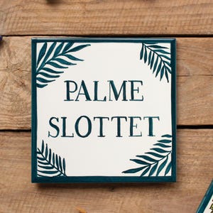 Handcrafted Palm Leaf Tiles, Custom Palm Leaf Tiles, Address Plaque for Your Home Entrance, Handmade Palm Leaf Tiles for Your Home