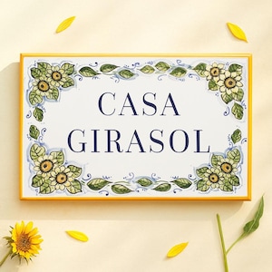 Custom Lemons address plaque, Amalfi coast ceramic tiles, Italian house number plaque, welcome house plaque, lemons house number tile