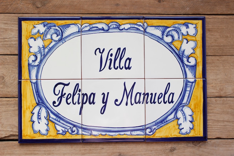 Spanish House Address Mural Ceramic House Name Sign Address Etsy