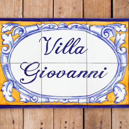 Spanish House Address Mural Ceramic House Name Sign Address Etsy