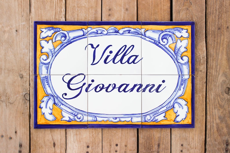 Spanish House Address Mural Ceramic House Name Sign Address Etsy