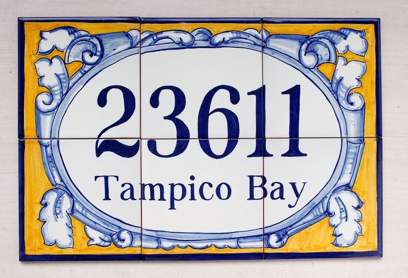 Spanish House Address Mural Ceramic House Name Sign Address Etsy