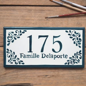 Mexican address plaque, Talavera house numbers plaque, ceramic house sign, outdoor house number, personalized sign