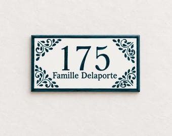 Mexican address plaque, Talavera house numbers plaque, ceramic house sign, outdoor house number, personalized sign