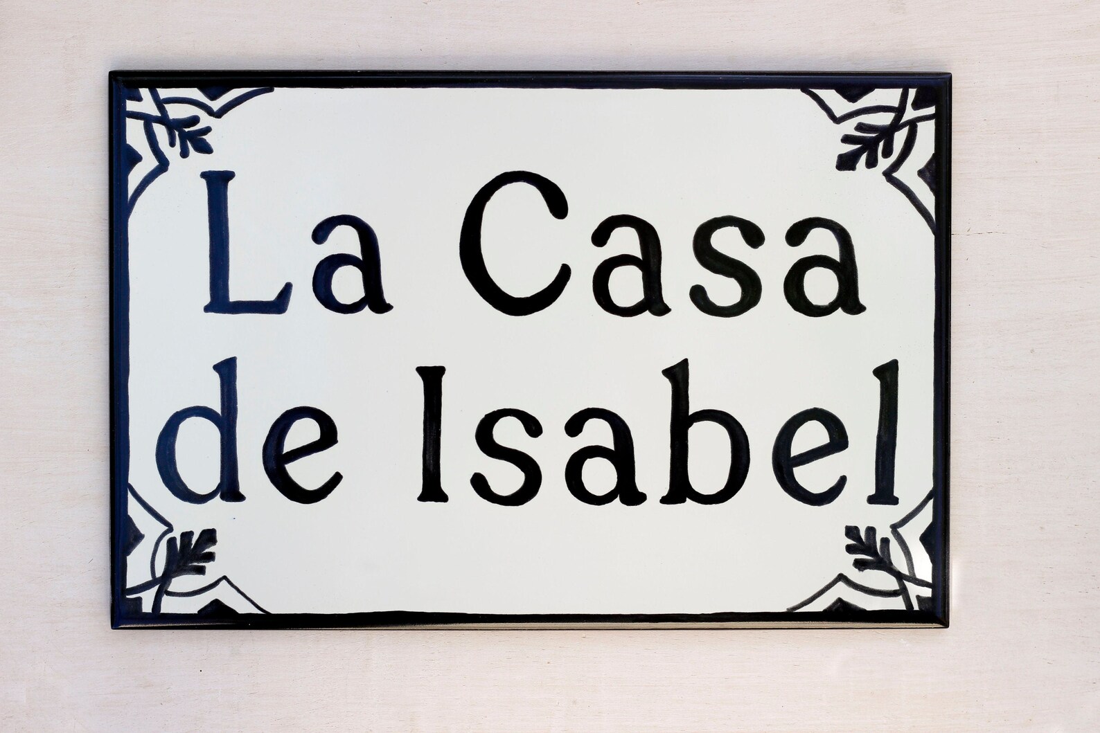 Black House Sign, Spanish Ceramic House Number, Custom Sign, House