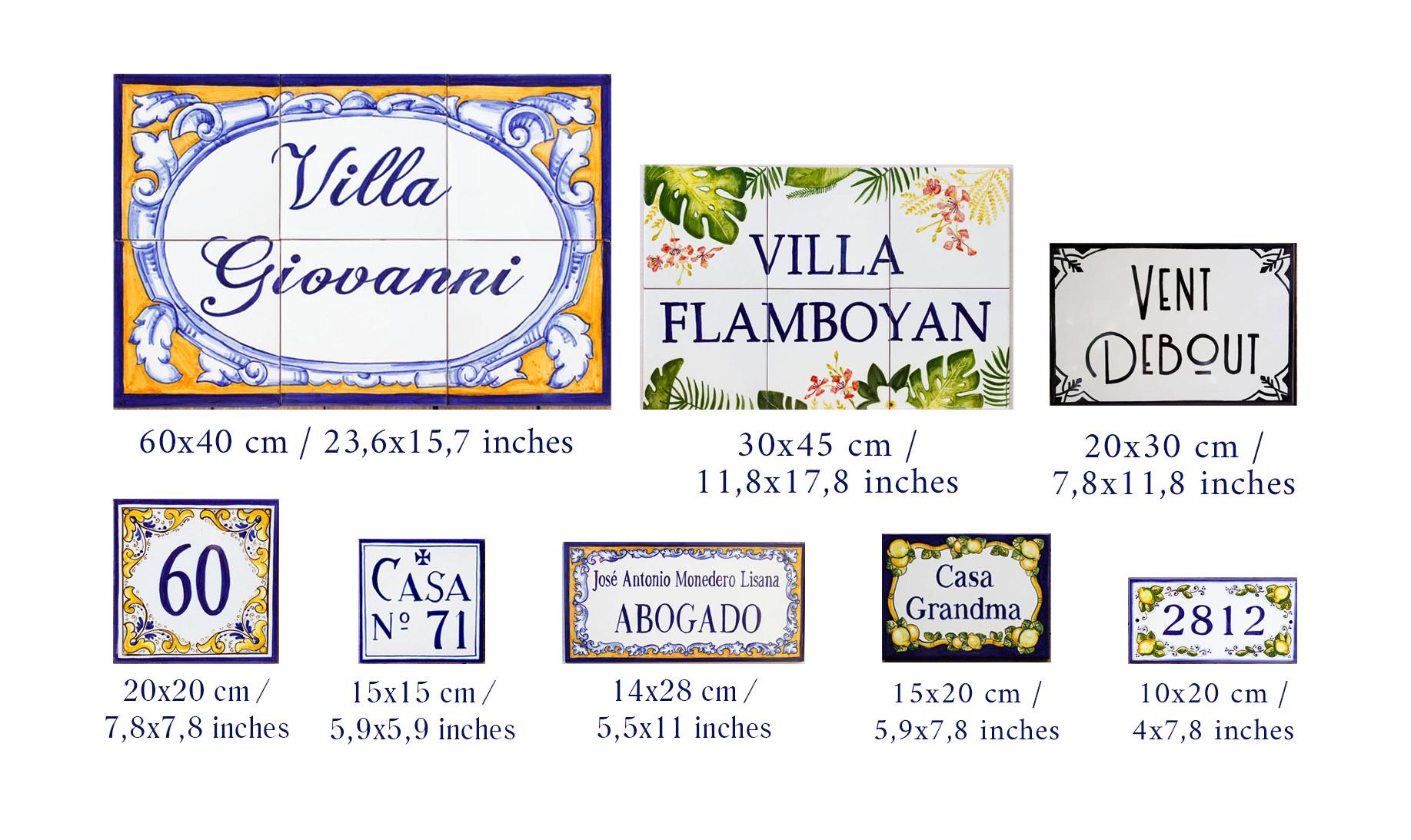 Custom Address Sign Italian Ceramic, House Number Tile, Sicilian