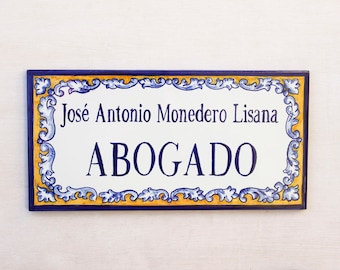 Old Spanish House number , signs for home, personalized tile, ceramic house sign, hand painted tile, house name sign, adress plaque,