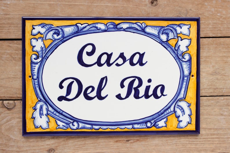 Spanish House Address Mural Ceramic House Name Sign Address Etsy