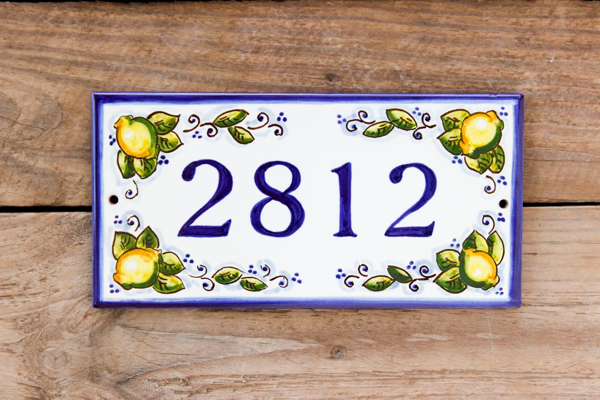Lemons Address Plaque Italian House Number Plaque Etsy UK