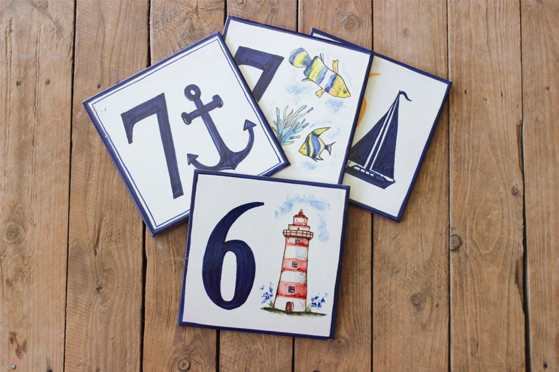 Beach House Number Signs Nautical House Number Plaque Etsy