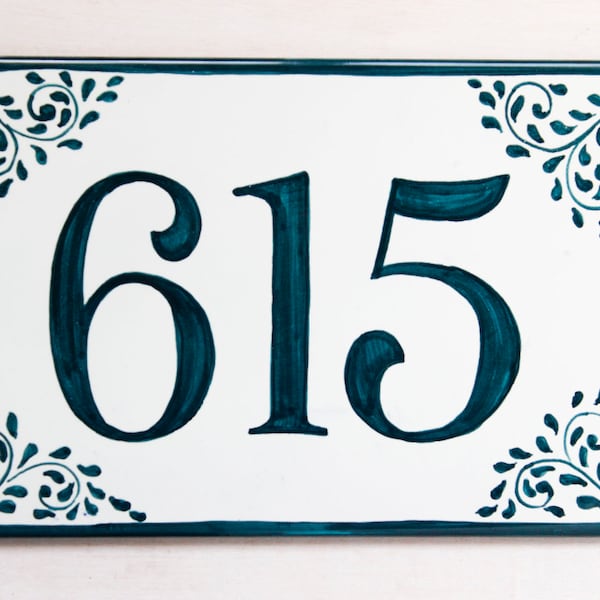Mexican address plaque, Talavera house numbers plaque, ceramic house sign, outdoor house number, personalized sign