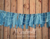 Items Similar To Denim Pearl Garland Country Wedding Decor