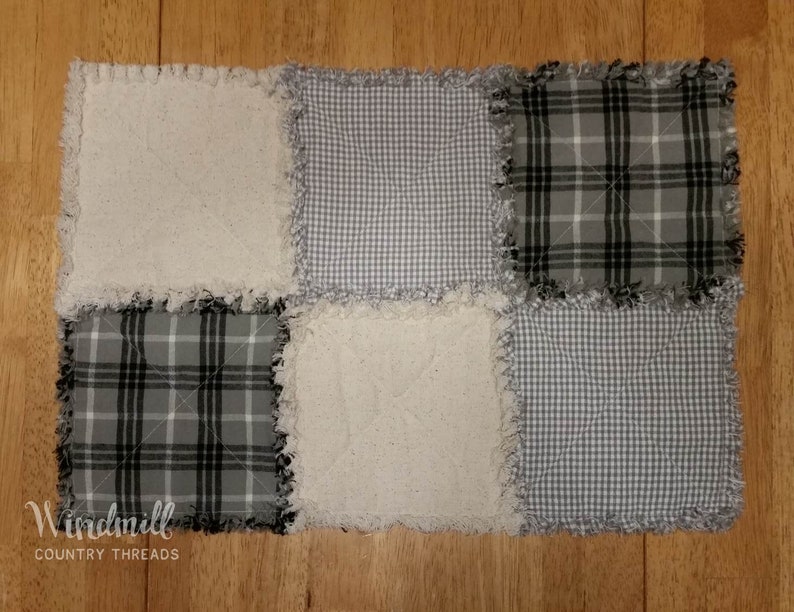 Gray Cream Farmhouse Placemats Modern Farmhouse Table Linens Etsy