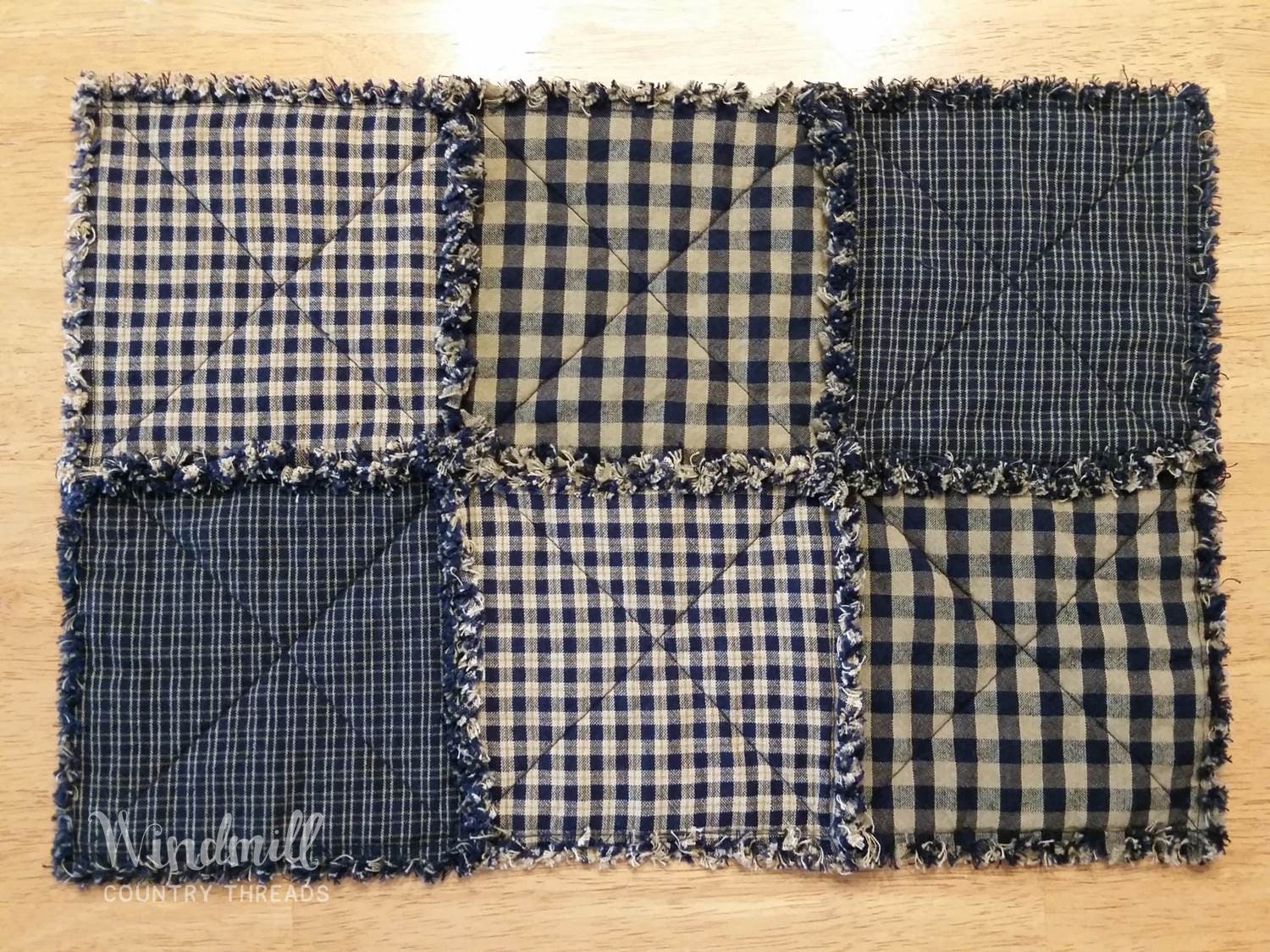 Navy Blue Farmhouse Placemats Primitive Rustic Table Linens Etsy