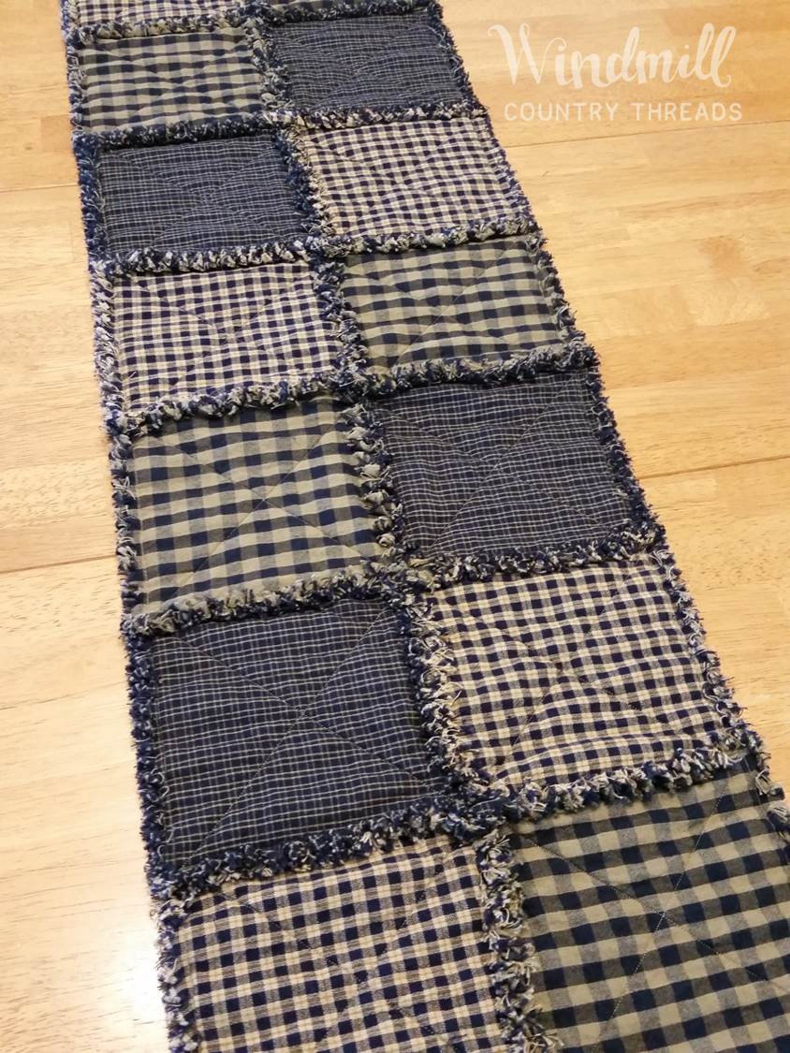 Navy Blue Farmhouse Table Runner Etsy