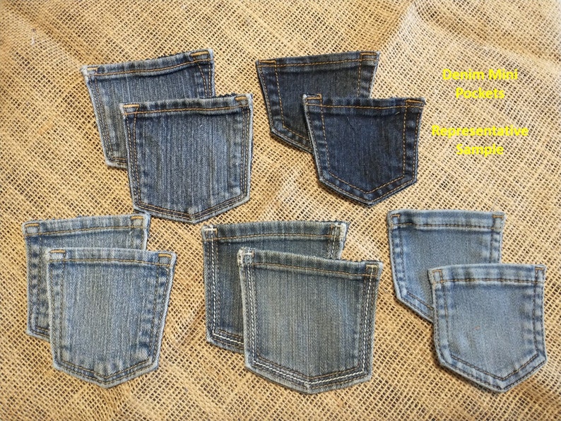 Denim Pockets, Silverware Holder, Denim Wedding Decor, Utensil Holder image 9