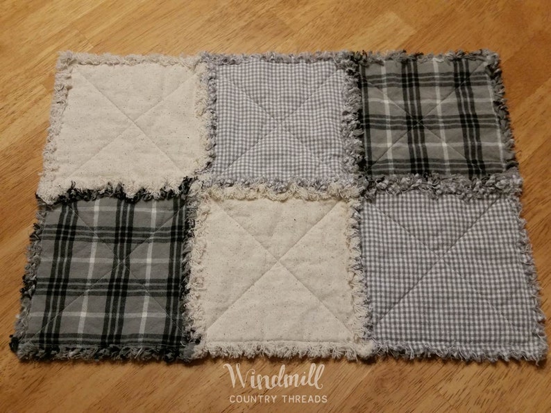 Gray Cream Farmhouse Placemats Modern Farmhouse Table Linens Etsy