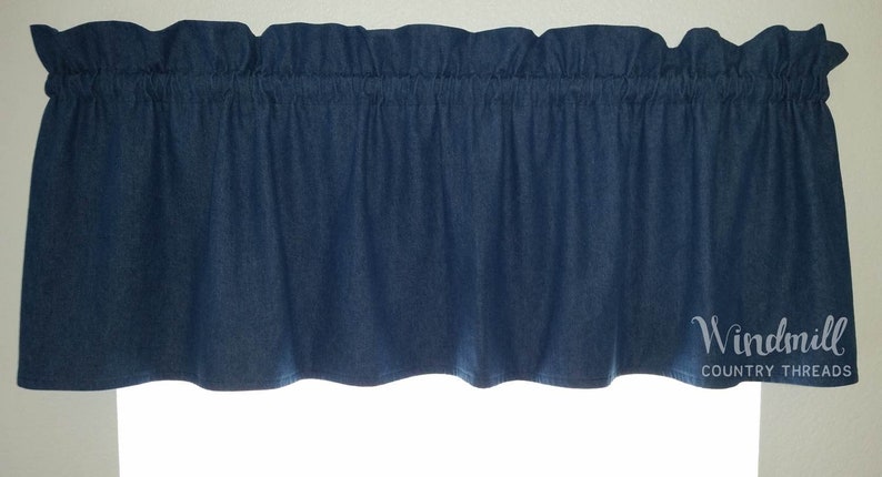 Denim Valance Western Home Decor Rustic Curtain County Etsy