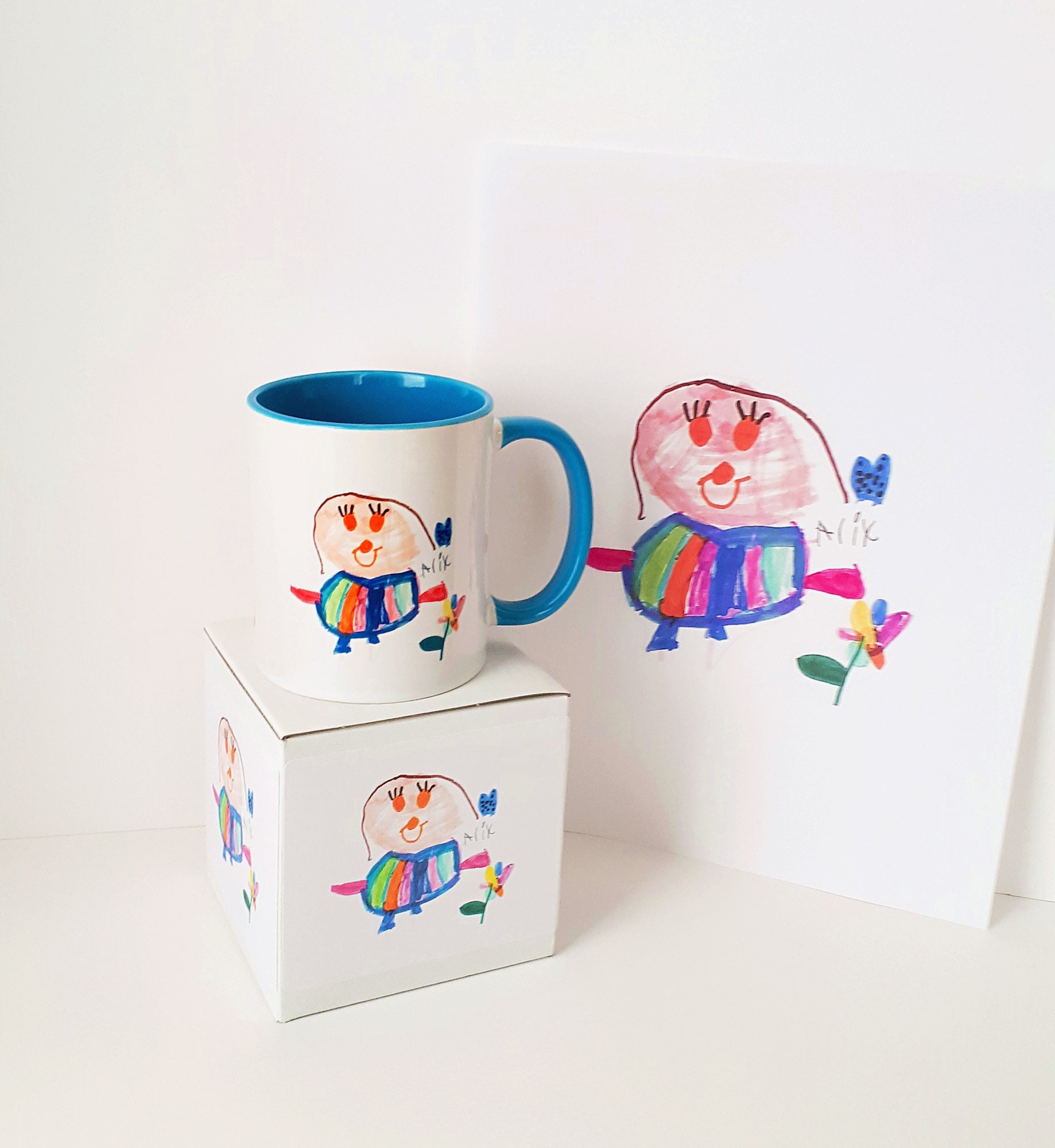Personalized Kids Drawing Mug Child's Drawing Mug Etsy