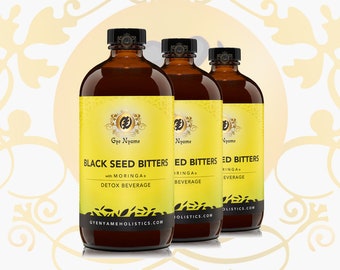 3 Bottles of 16 oz. BLACK SEED BITTERS with Moringa Detox Beverage for less!