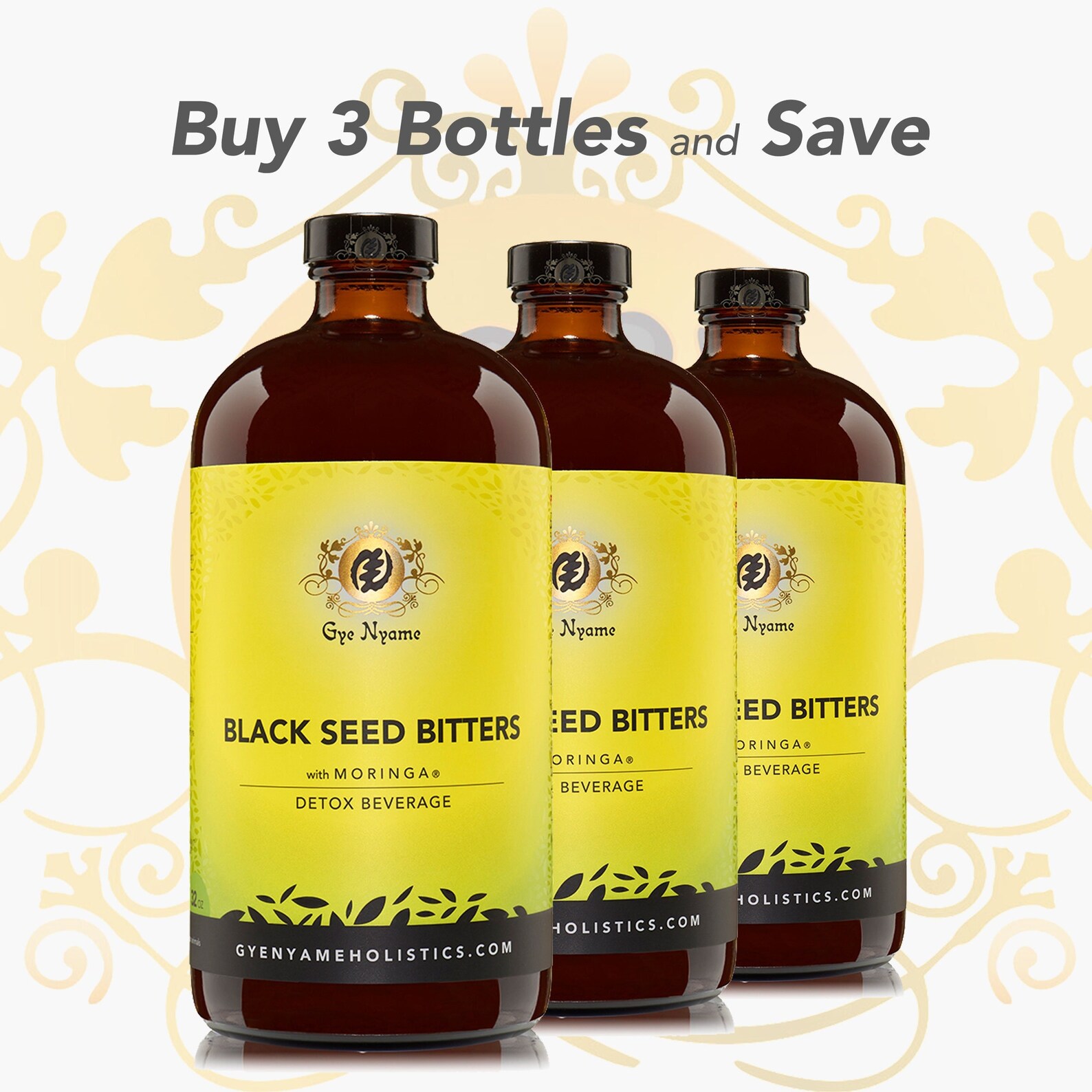 3 Bottles of 32 Oz. BLACK SEED BITTERS With Moringa Detox Etsy