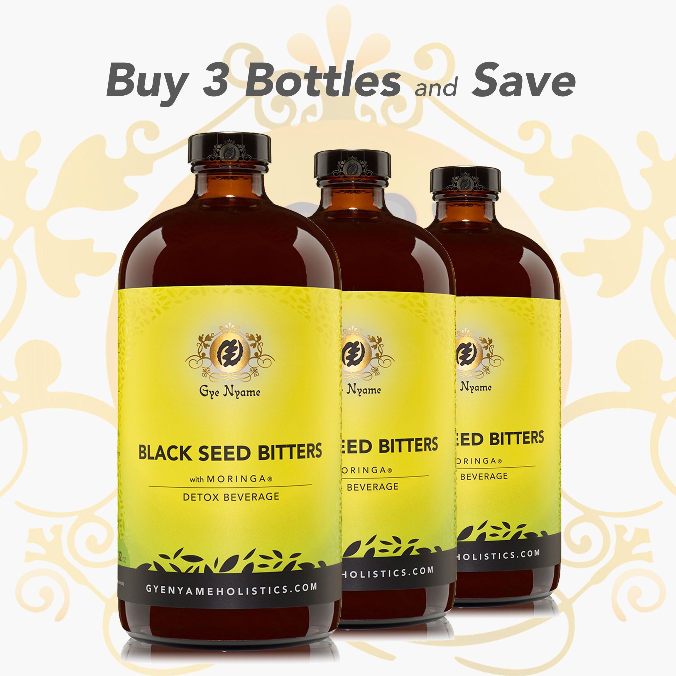3 Bottles of 32 Oz. BLACK SEED BITTERS With Moringa Detox Etsy