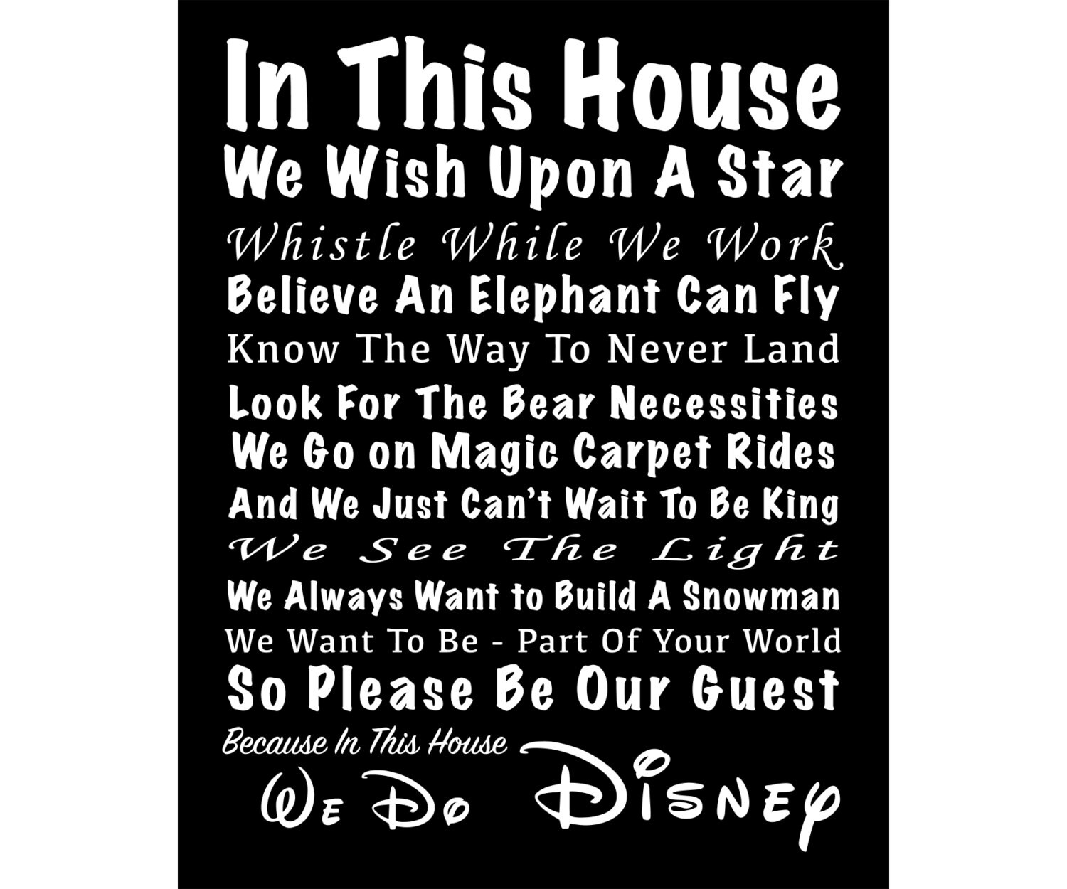 In This House We Do Disney We Wish Upon A Star Ready To Etsy