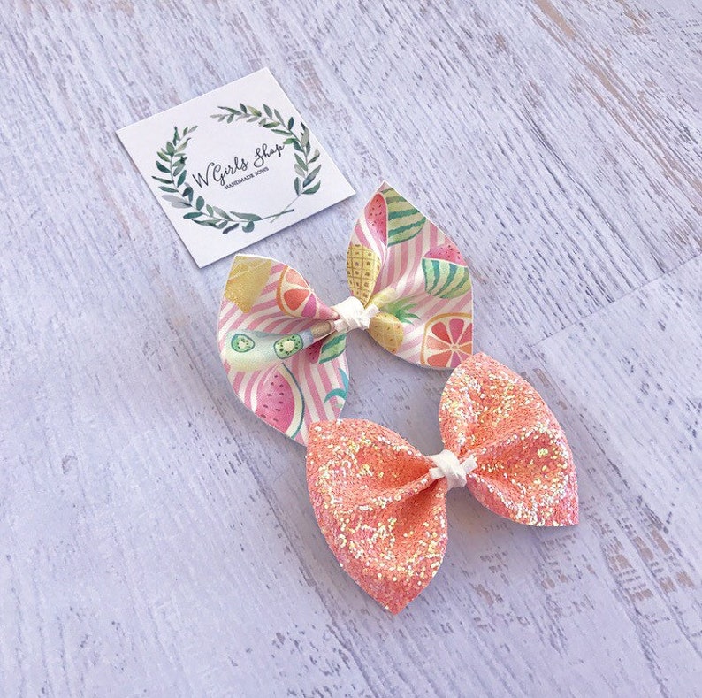 Toddler Headbands Toddler Bows Baby Headbands Summer Bows Peach Bow Baby Bows Fruit Bow Girls Hair Clips