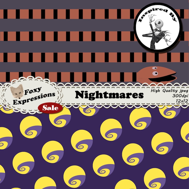 Nightmare Digital Scrapbook Paper Comes in Haunting Designs; Tombstones ...