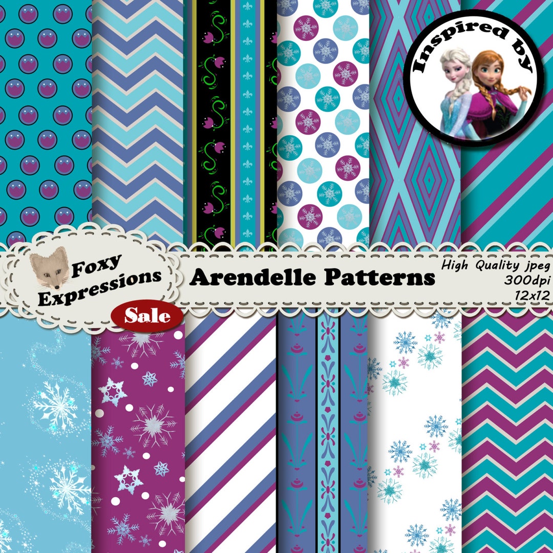 Elsa Ice Pattern Arendelle Patterns Inspired by Frozen Comes With Anna and Elsa Dress ...