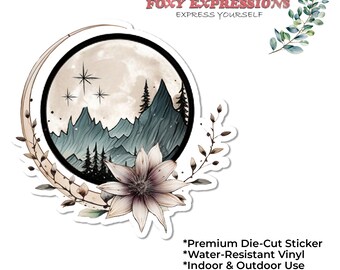 A Court of Thorns and Roses "Fayre tattoo" sticker. Moon designs, night court mountains, city of starlight, court of dreams in a sticker