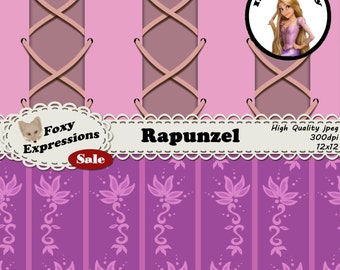 Rapunzel Digital Paper Pack Inspired by Tangled Comes in Dress