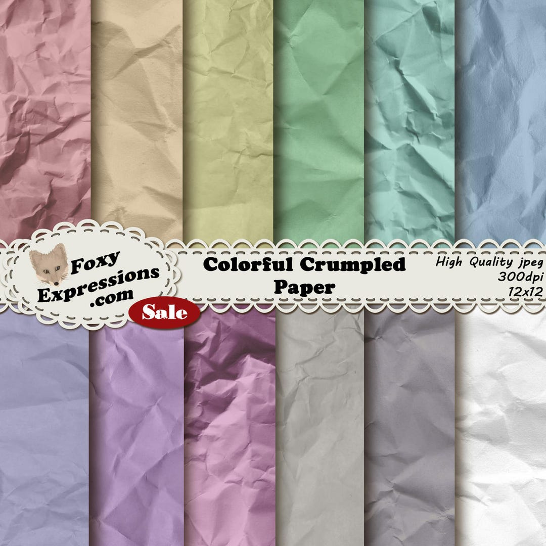 Colorful Crumpled Digital Paper Pack Comes in an Assortment of ...