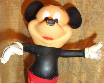 Vintage Mid Century Walt Disney Productions Mickey Mouse R. Dakin & Co. Product Of Hong Kong Rubber Toy Doll