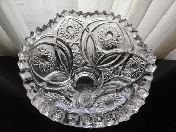Antique Art Noveau 1908 Cambridge Glass Near Cut Pattern Superstar