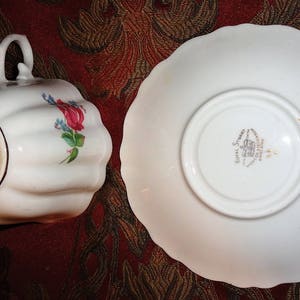 Vintage Retro Royal Stuart Spencer Stevenson England Floral Bone China Tea Cup & Saucer image 8