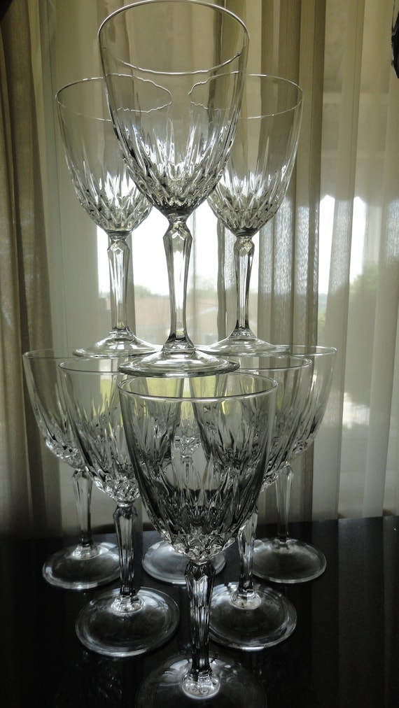 Vintage Set of 9 Cristal D'arques-durand DIAMANT Lumnarc' France