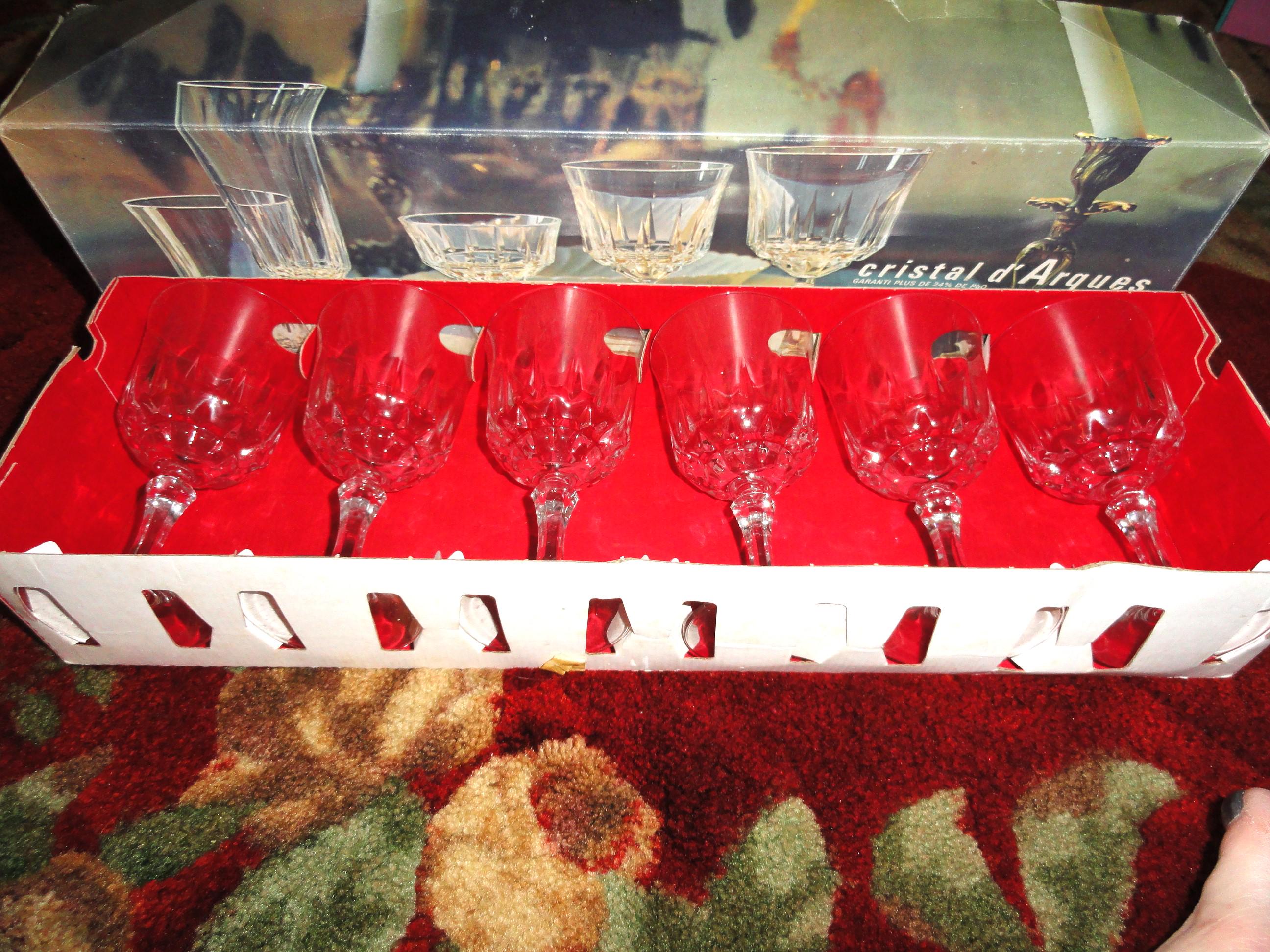 Mid Century 1960's Set of 6 Versailles Cristal D' Arques Garanti