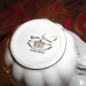 Vintage Retro Royal Stuart Spencer Stevenson England Floral Bone China Tea Cup & Saucer image 10