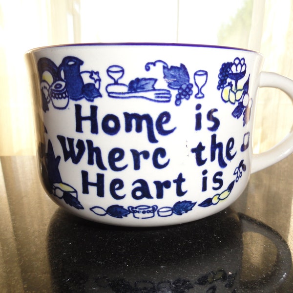 Mid Century 1960's Home is Where the Heart is Made in Japan Handled Bowl