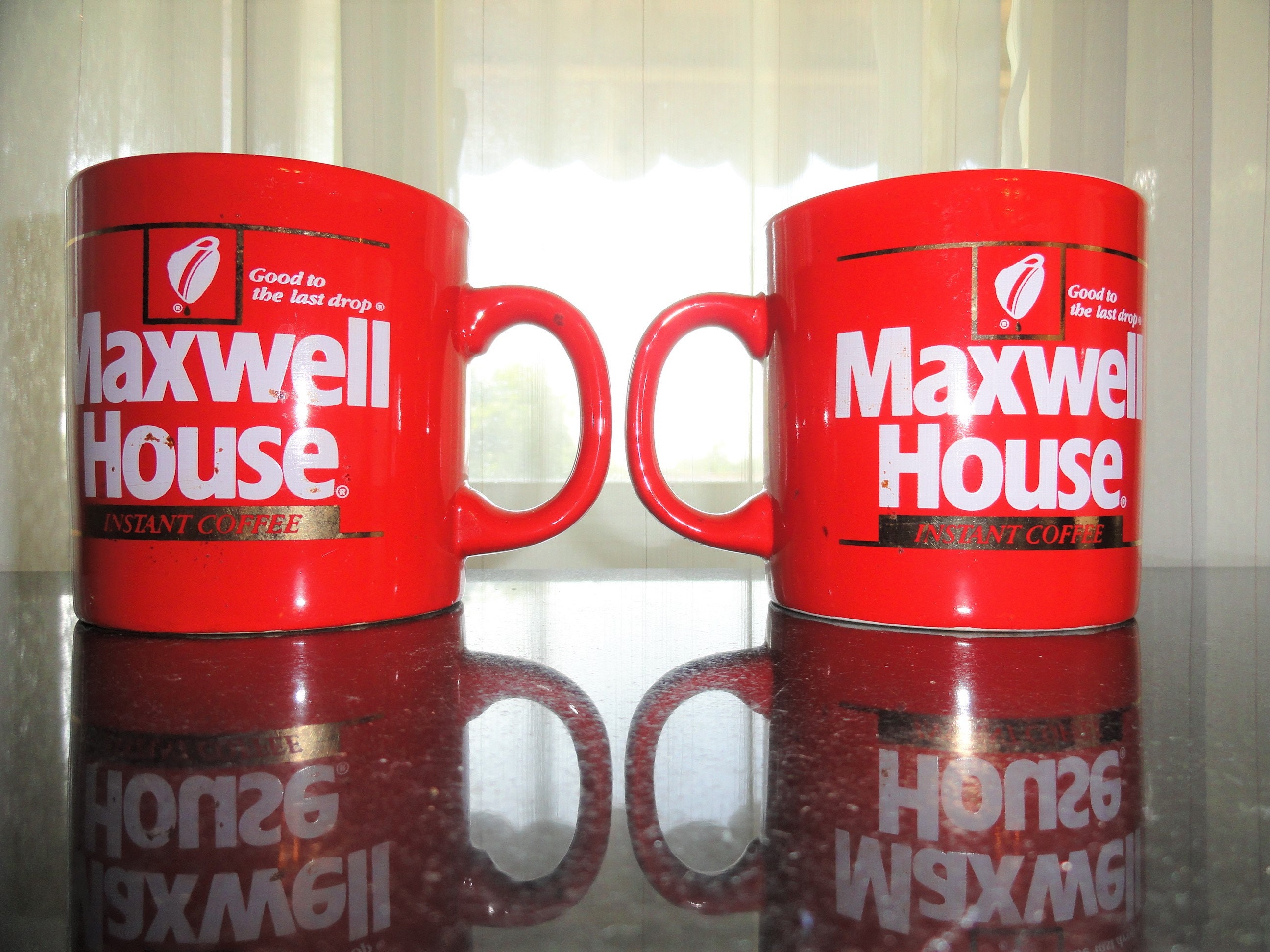 Vintage 1970's Maxwell House Coffee Red, White, & Gold Color FPC