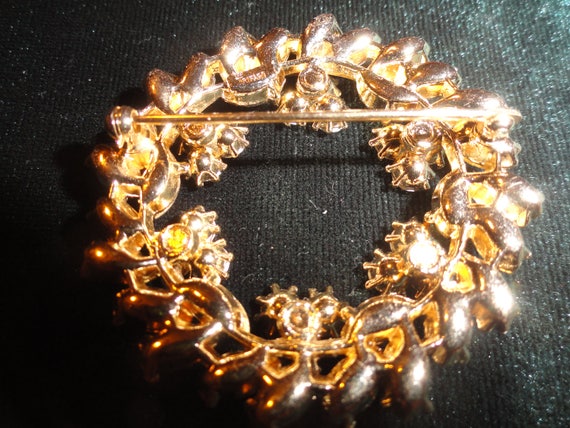 Mid Century Crown Trifari Faux Brown Topaz Aurora… - image 10