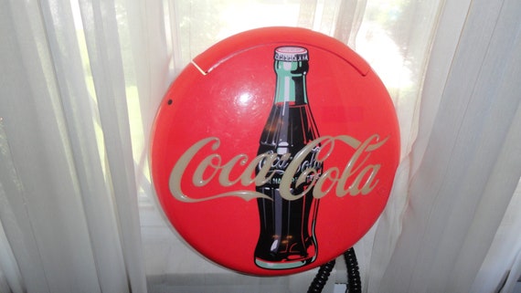 Vintage 1997 Coca Cola Red Push Button Analog Longwood Industries