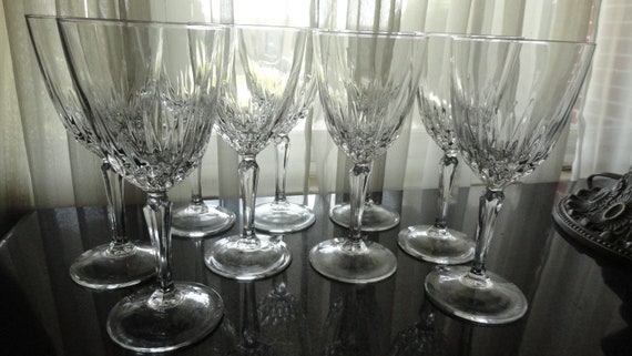 Vintage Set of 9 Cristal D'arques-durand DIAMANT Lumnarc' France