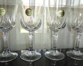 Mid Century Cristal D 39 Arques France Genuine Lead Crystal Set of 4 Garanti Plus DE PLOMB Eckt Bleikstall 24 Wine Glasses