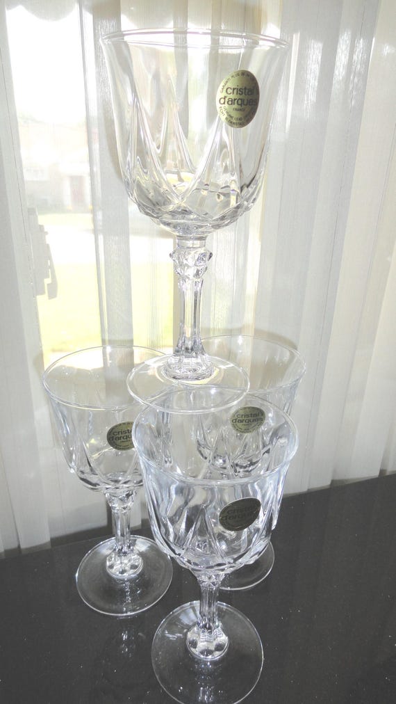 Mid Century Cristal D'arques France Genuine Lead Crystal Set of 4